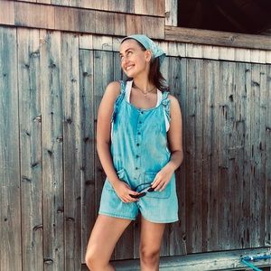 Denim hipster romper